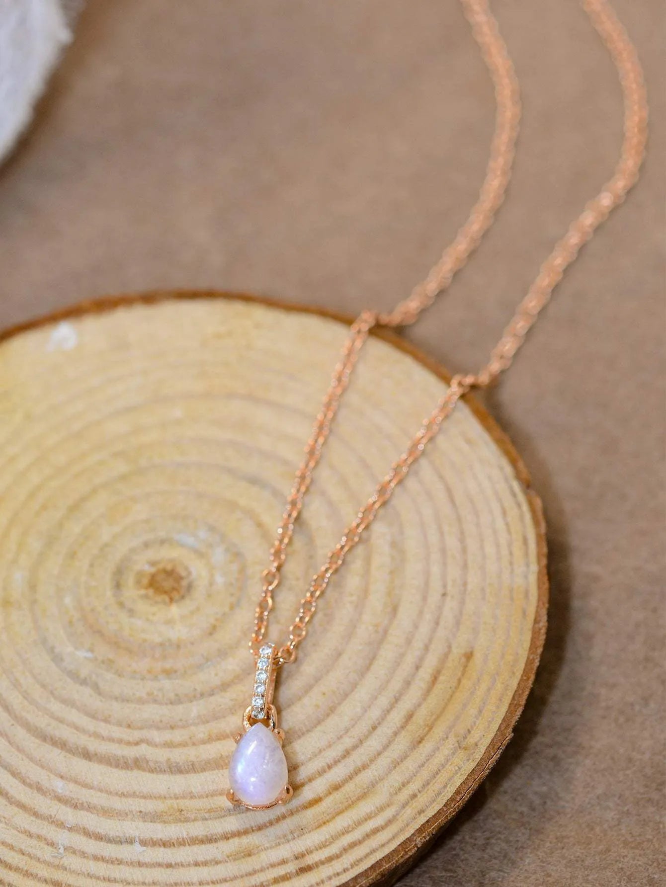Moonstone Teardrop Pendant Necklace Moonstone - Tophatter Daily Deals